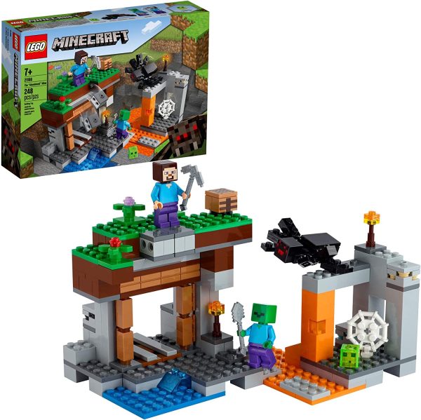 LEGO Minecraft The Abandoned Mine 21166 Zombie Cave Battle Playset with Minecraft Action Figures and a Toy Spider, New 2021 (248 Pieces) - Image 5