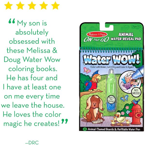 Melissa & Doug On The Go Water Wow! Reusable Water-Reveal Activity Pad - Animals - Image 7