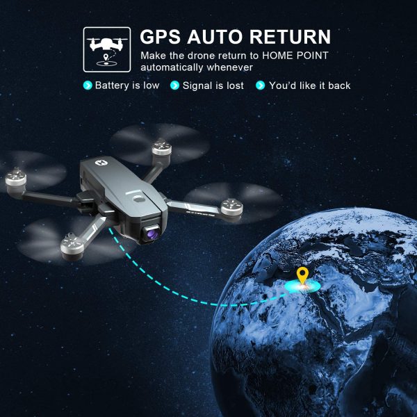 Holy Stone HS720E GPS Drone with 4K EIS UHD 130??FOV Camera for Adults Beginner, FPV Quadcopter with Brushless Motor, 2 Batteries 46 Min Flight Time, 5GHz Transmission, Smart Return Home, Follow Me