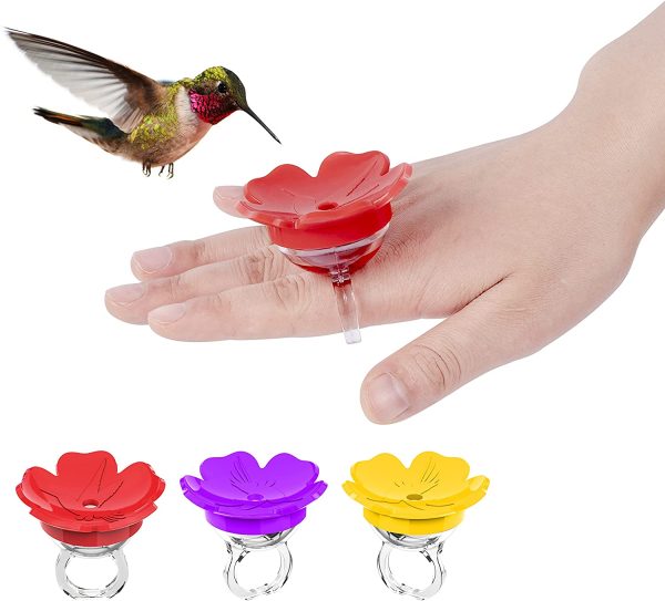 Hummingbird Feeder Ring , 3 Pack Flower Hummingbird Ring Feeders for Outdoors,Bird Feeders ,Garden Backyard Decorative - Image 5