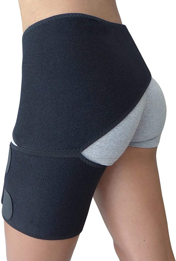 Hip Brace - Groin Compression Wrap for Thigh Hamstring Hip Arthritis Bursitis - Sciatica Pain Relief Brace - Hip Flexor Brace - Hip Stabilizer Brace for Women Men - Hip Support Brace Spica for Pull Injury - Sciatic Nerve Brace Si Brace Si Joint Belt - Image 6