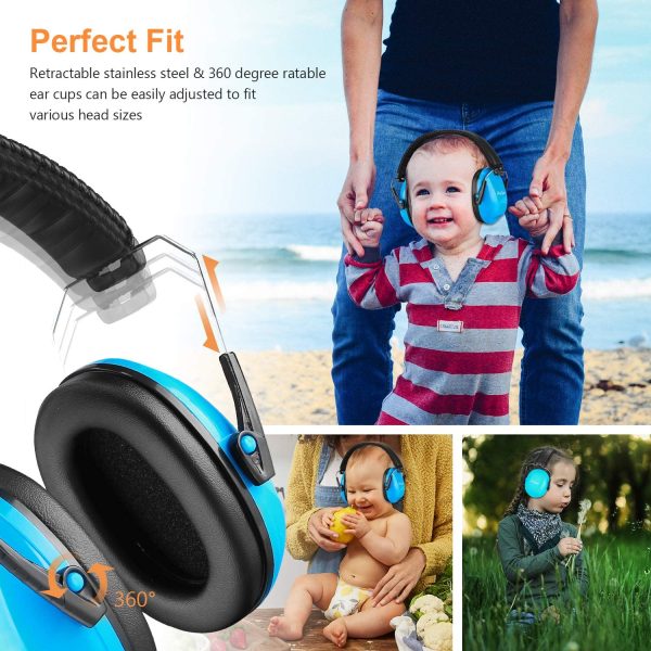 ProCase Kids Noise Cancelling Safety Ear Muffs, SNR 27dB Hearing Protection Noise Reduction Earmuffs Ear Defenders for Babies Toddlers Children ?CBlue - Image 5