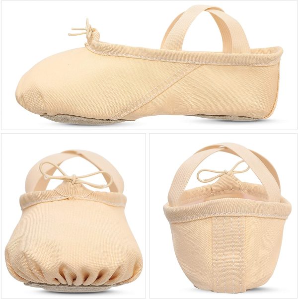 tanzdunsje Ballet Dance Shoes Slipper Canvas Split Leather Sole for Girls Women - Image 2