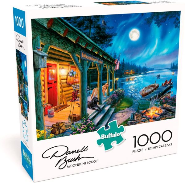 Buffalo Games -Darrell Bush-Moonlight Lodge-1000 Piece Jigsaw Puzzle - Image 4