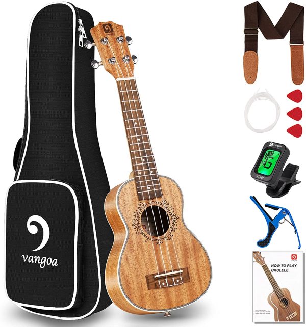 Ukulele Soprano Mahogany 21 Inch Professional Acoustic Ukelele Four String Wooden Hawaiian Uke Beginner Kit for Kids Students Starter Kit, by Vangoa - Image 4