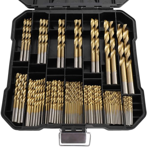 Yaegoo 99 PCS Titanium Twist Drill Bit Set - High Speed Steel for Metal, Steel, Wood, Plastic, Copper, Aluminum Alloy with Storage Case - Image 7