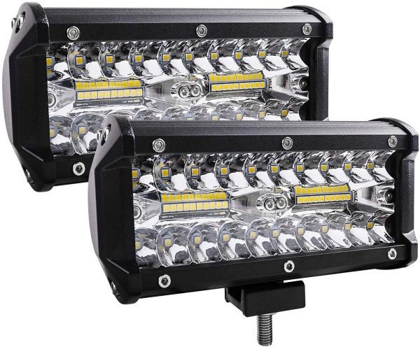 Led Light Bar, 2Pcs 240W 24000lm [ Aluminum Alloy Die-Casting Shell ] Led Spotlight Off Road Lights Super Bright Flood Driving Light for SUV Jeep Boat (240 W) - Image 3