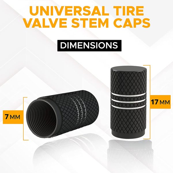 Tire Valve Stem Caps (4 Pack) | Dustproof Tire Air Cap with Air-Tight Seal | Tire Pressure | Wheel & Tire Accessories & Parts with Ergonomic Design | Universal Valve Cap for Cars, and Trucks - Image 3