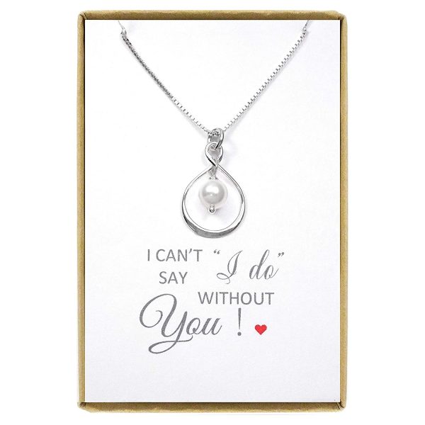 Bridesmaid Gift Necklace, Bridesmaid Proposal Necklace, Sterling Silver Infinity Necklace, Bridesmaid Necklace, Bridesmaid Gift, 18 inches plus 2 inches extender