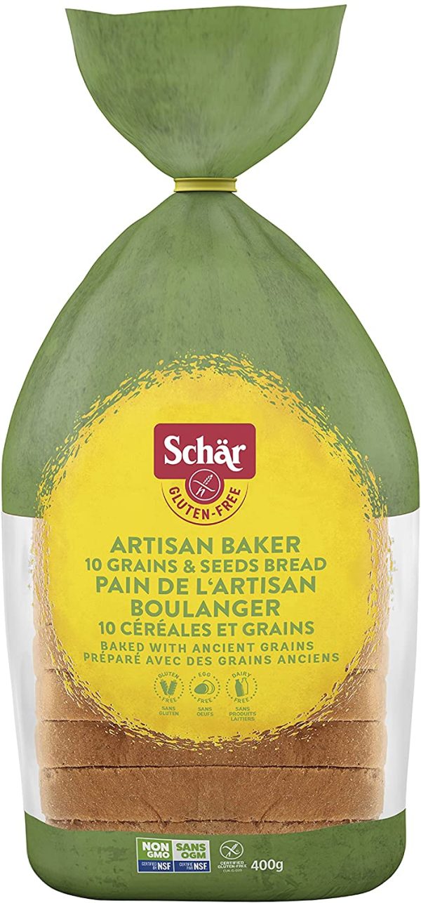 Schar Artisan Baker 10 Grains & Seeds Gluten-Free Bread - Non GMO, Egg Free, Dairy Free, Preservative Free, Pre-Sliced, 400g - Image 4