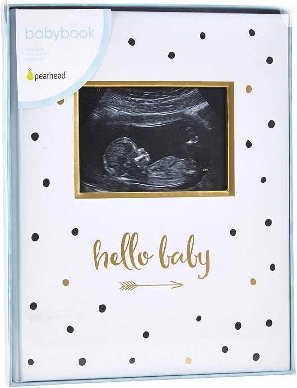 Pear Head Sonogram Baby Memory Book, Black and Gold Polka Dot (72028) - Image 4