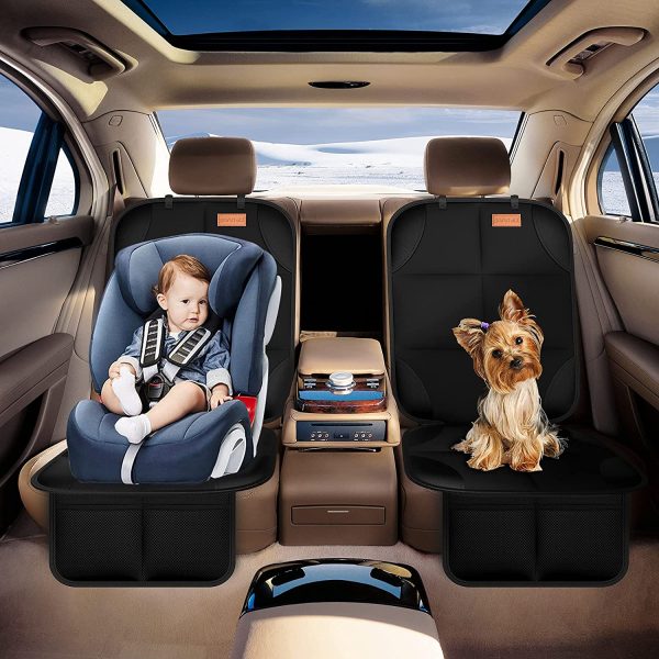 Smart eLf Car Seat Protector, 2Pack Seat Protector Protect Child Seats with Thickest Padding and Non Slip Backing Mesh Pockets for Baby and Pet - Image 6