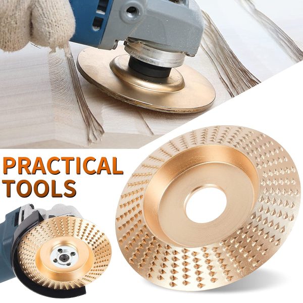 Pomsare Upgraded 3PCS Wood Carving Disc Set for 4" or 4 1/2" Angle Grinder with 5/8" Arbor, Grinding Wheel Shaping Disc for Wood Cutting, Grinder Cutting Wheel Attachments - Image 6