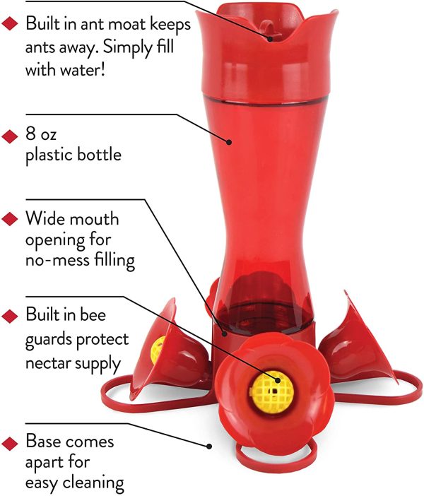 Perky-Pet 403CP Pinch Waist Plastic Hummingbird Feeder, 8-Ounce - Image 4