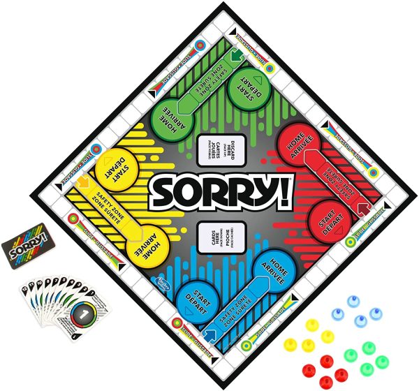 Sorry! Board Game for Kids Ages 6 and Up; Classic Hasbro Board Game; Each Player Gets 4 Pawns; Family Game - Image 4