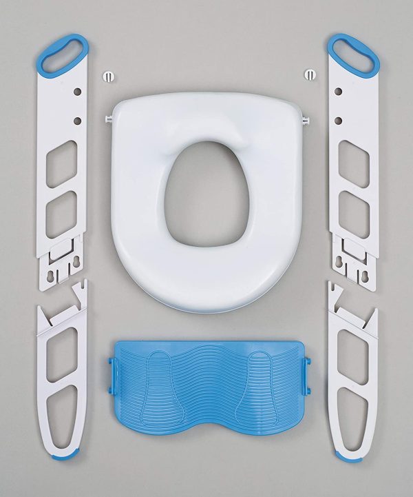 Contoured Cushie Step Up Potty Seat, White, Blue, 1-Pack - Image 4