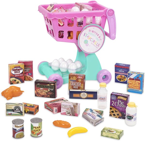 Play Circle by Battat ?C Shopping Day Grocery Cart ?C 30-Piece Toy Shopping Cart and Pretend Food Playset ?C Grocery, Kitchen and Food Toys for Toddlers Age 3 Years and Up, - Image 4