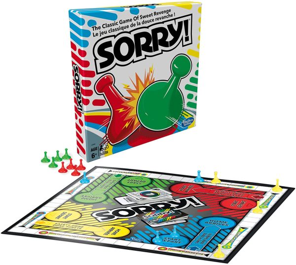 Sorry! Board Game for Kids Ages 6 and Up; Classic Hasbro Board Game; Each Player Gets 4 Pawns; Family Game - Image 2