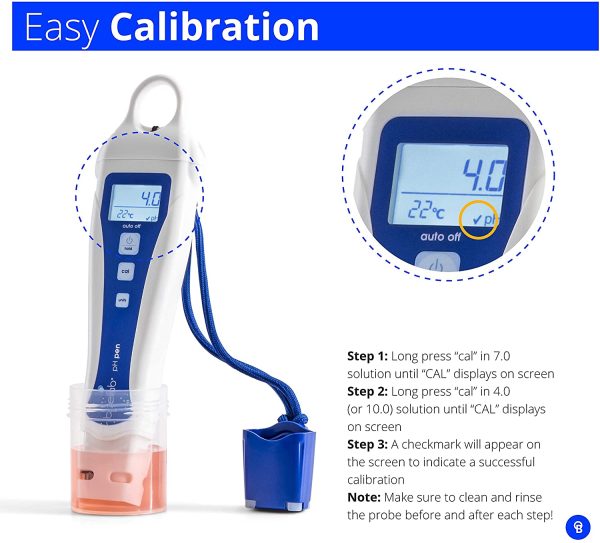 Bluelab PENPH pH Pen, Digital Meter for Water with Easy Two Point Calibration and Double Junction Probe, Test Kit for Hydroponic System and Indoor Plant Grow, White - Image 5