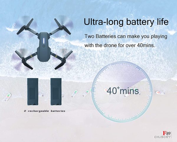 Super Endurance Foldable Quadcopter Drone for Beginners ?C 40+ mins Flight Time,Wi-Fi FPV Drone with 120??Wide-Angle 1080P HD Camera,Optical Flow Positioning,Follow me,Dual Cameras Switch(2 Batteries) - Image 7