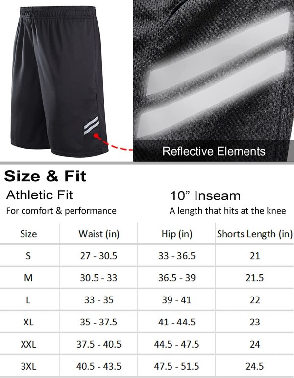 Liberty Imports Pack of 5 Men's Athletic Basketball Shorts with Pockets Mesh Quick Dry Activewear - Image 7