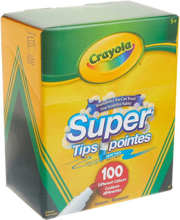 Crayola Super Tips Washable Markers 100 Count Arts & Crafts