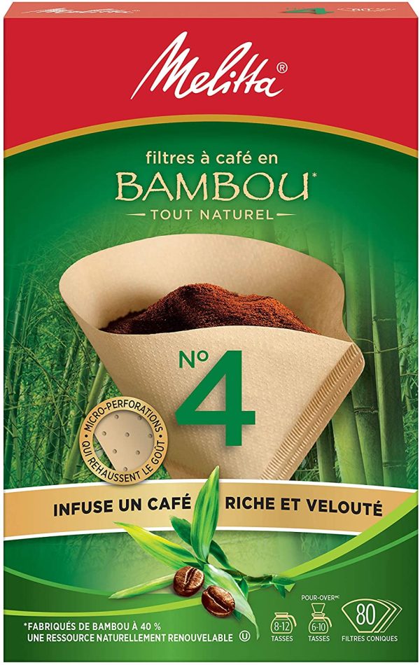 625000 Bamboo Super Premium Coffee Filters, Green - 80 Count - Image 7