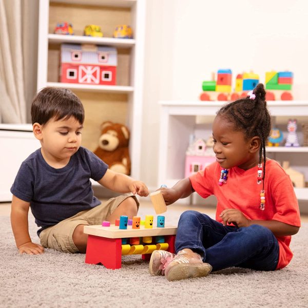 Melissa & Doug Deluxe Pounding Bench Wooden Toy with Mallet (Developmental Toy, Helps Fine Motor Skills) - Image 4