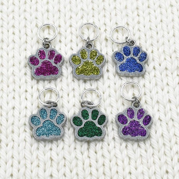 Cute Dog Cat Paw Metal Charms Knitting Stitch Markers With Case, Made in Canada by Pretty Warm Designs - Image 4