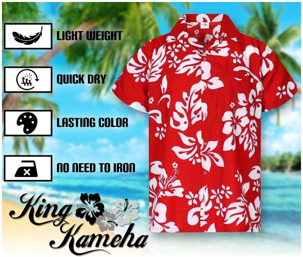 King Kameha Hawaiian Shirt for Men Funky Casual Button Down Very Loud Shortsleeve Unisex Hibiscus - Image 7