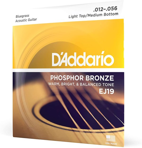 D'Addario EJ19 Phosphor Bronze Acoustic Guitar Strings, Bluegrass, 12-56 - Image 7