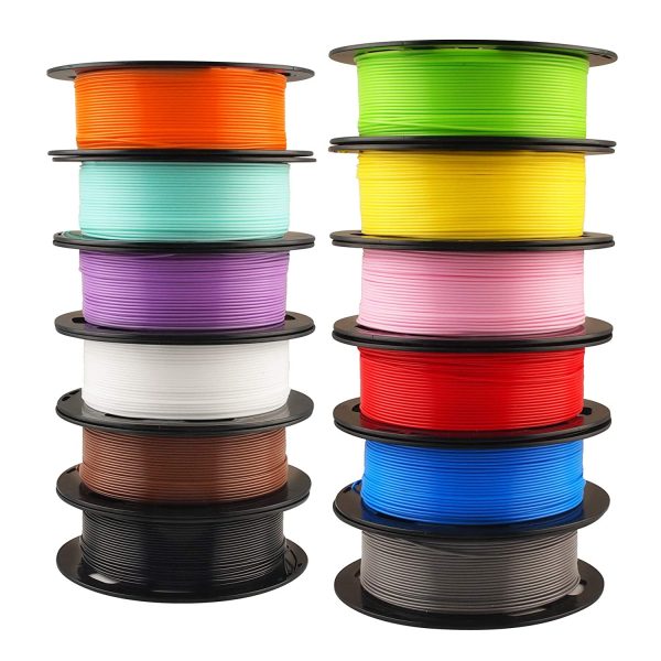 1.75mm 3D Printer Normal PLA Filament 12 Bundle, Most Popular Colors Pack, 1.75mm 500g per Spool, 12 Spools Pack, Total 6kgs Material with One Bottle of 3D Printer Stick Tool Mika3D - Image 2