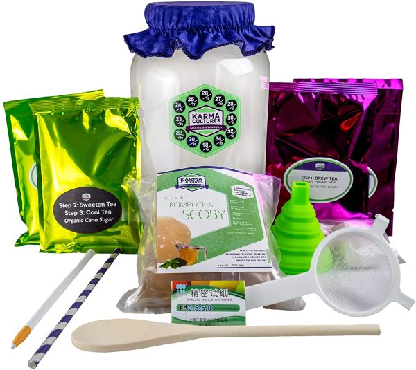 KOMBUCHA STARTER KIT DELUXE - 2 Brews - Organic, complete kombucha kit online. Includes kombucha scoby and all accessories needed to brew 2 BATCHES of this fermented drink. - Image 7