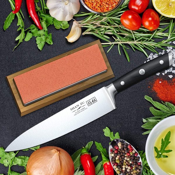 Whetstone Knife Sharpening Stone , Premium 2-Sided Whetstone Sharpener 1000/6000 Grit Whetstone Kit with Non-Slip Bamboo and Silicon Base Angle Guide for Chef Knife, Kitchen Knife, Hunting Knife - Image 6