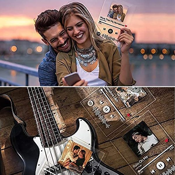 Custom Song Album Cover Scannable Spotify Code Music Plaque Decorated, Personalized Design Photo Sign Picture Transparent Acrylic Board Art, Gift for Her and Him, Mother Day Gift (8 x 15 cm) - Image 5