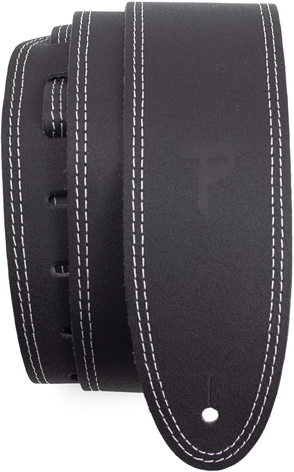 Perri??s Leathers Ltd. - Guitar Strap - Leather - Double Stitched - Black - Adjustable - For Acoustic/Bass/Electric Guitars - Made in Canada (BDS-175) - Image 5