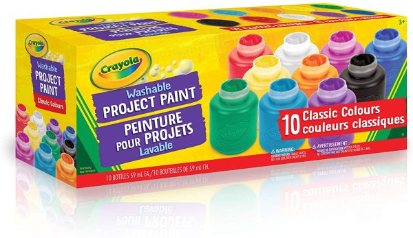 Crayola 10 59ml Paint Jars Assorted Classic Colours Arts & Crafts - Image 3