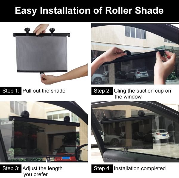 Car Window Shade (2 Pack) Car Roller Sunshade for Side Window,Car Sun Window Shade,Protect Baby Kids and Pets from UV Rays Sun Glare,Suitable for Most Cars,SUV, Trucks,House and Office Window - Image 7