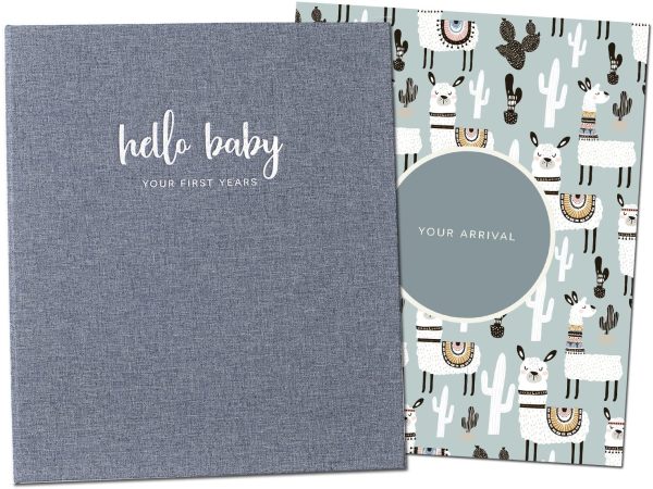 Peachly Minimalist Baby Memory Book | Baby First Year Keepsake for Milestones | Baby Books First Year Memory Book | Simple Baby Scrapbook for Boy or Girl Milestones | 60 Pages Grey Linen Scandi - Image 2