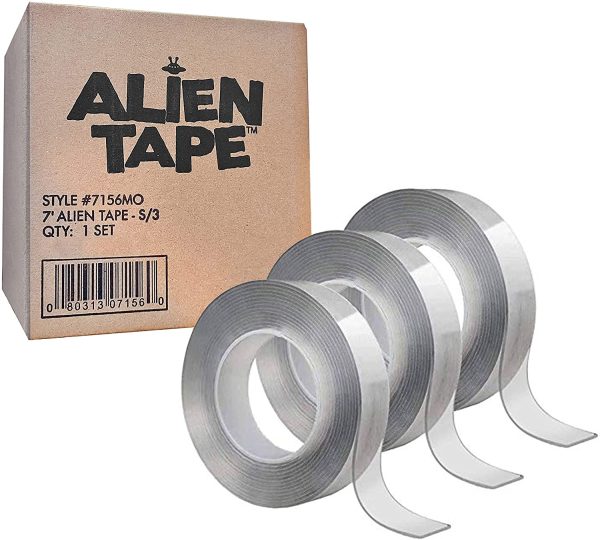 ALIENTAPE Nano Double Sided Tape, Multipurpose Removable Adhesive Transparent Grip Mounting Tape Washable Strong Sticky Heavy Duty for Carpet Photo Frame Poster D??cor As Seen On TV 7 Feet Set of 3 - Image 2