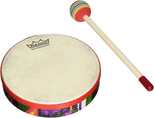 REMO Drum, KIDS PERCUSSION?, Hand Drum, 6" Diameter, 1.25" Depth, Fabric Rain Forest - Image 2