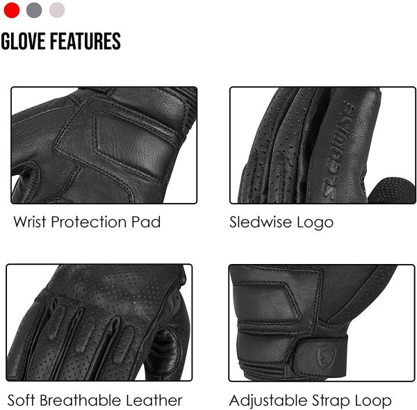 Motorcycle Gloves Men ?C 100% Cowhide Leather Breathable Touch Screen Hard | CE Approved Knuckle Protection Bike Gloves - Image 7