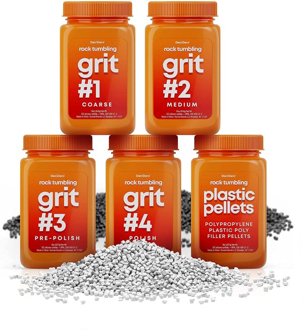 Dan&Darci Rock Tumbler Grit Refill Kit - 3.5 Pounds Grits Media + Poly Plastic Pellets - Rock Polishing Media - Polish for Any Brand Tumbler - Rock Tumbling Supplies - Stone Polisher - Image 5