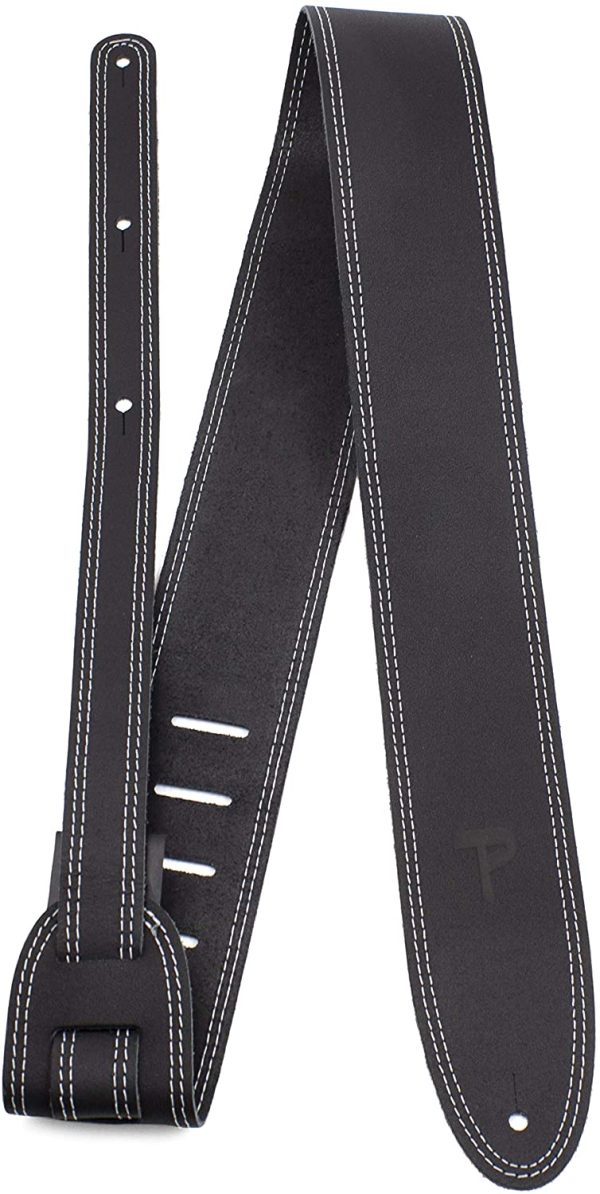 Perri??s Leathers Ltd. - Guitar Strap - Leather - Double Stitched - Black - Adjustable - For Acoustic/Bass/Electric Guitars - Made in Canada (BDS-175) - Image 4