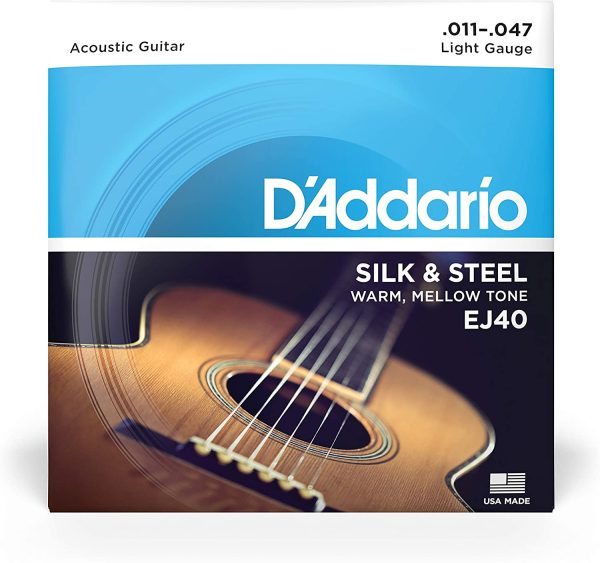 D'Addario EJ40 Silk & Steel Acoustic Guitars Strings - 11-47 - Image 2