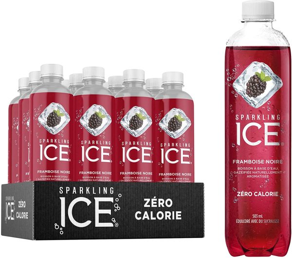 Sparkling Ice Black Raspberry Flavoured Sparkling Water with Zero Sugar and Zero Calories. Sparkling Ice Drinks are Packed with Fun and Fruity Flavours for Everyone to Enjoy. (12 Pack)