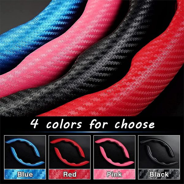 Car Anti-Skid Steering Wheel Cover, Sports Fashion Steering Wheel Cover for Carbon Fibre,Universal 15 Inch, Fabric/Suede Leather, Ultrathin?Sweat Absorbent, Breathable, Anti-Slip (Carbon Fiber Black) - Image 7