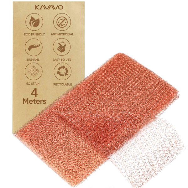 Copper Mesh,5" X 13 Feet,100% Pure Copper Mesh Roll Knit Copper Mesh,Gap Blocker for Building Hole,Protect Saplings&Seeds,Barbecue Grill Clean,Fill Fabric DIY(13ft/4m) - Image 6