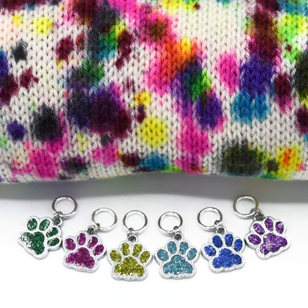 Cute Dog Cat Paw Metal Charms Knitting Stitch Markers With Case, Made in Canada by Pretty Warm Designs - Image 3