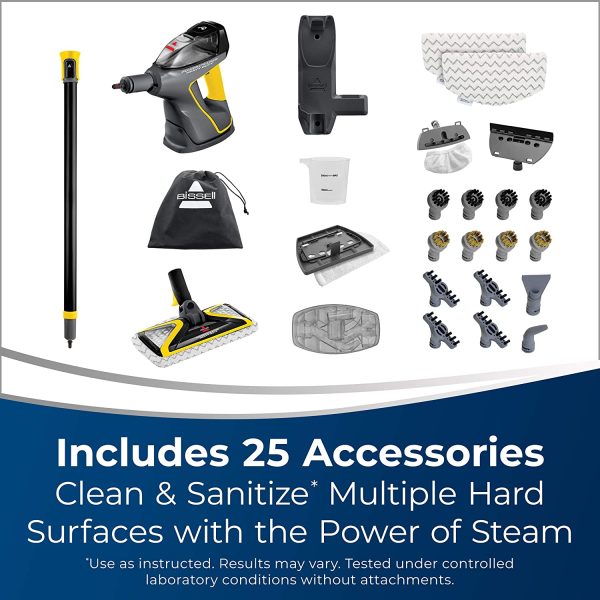 Bissell - Steam Mop and Cleaner - PowerSteamer Heavy Duty -  3-in-1 Steam Mop and Handheld Steamer Rated for Indoor/Outdoor Use